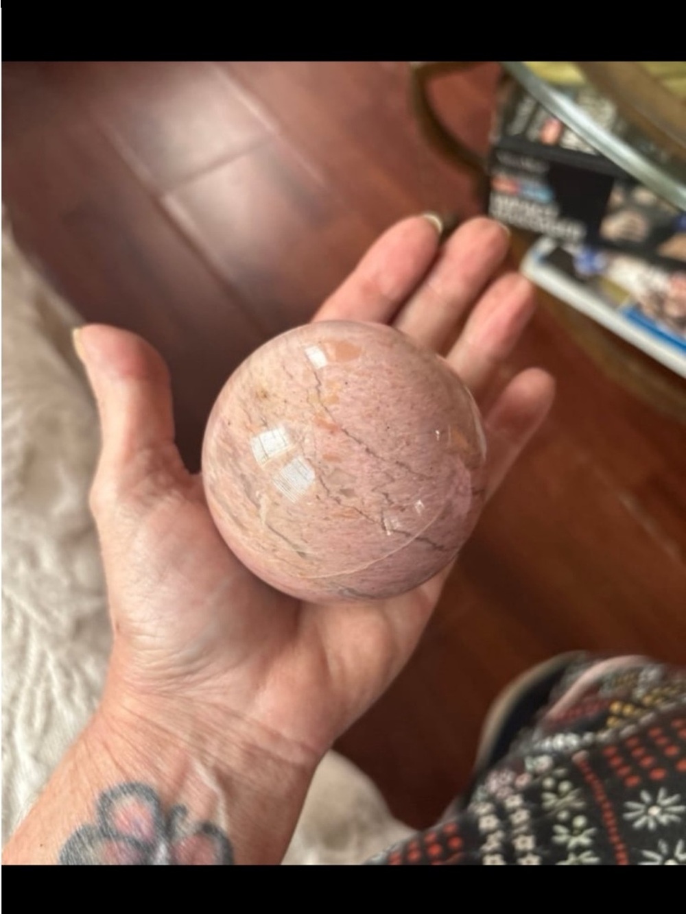 Pink Rhodonite Sphere - Picture 3 of 8
